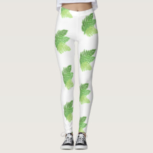Elegante groene waterverf varens bos bladeren leggings