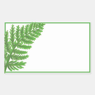 Elegante groene waterverf varens bos bladeren rechthoekige sticker