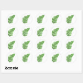 Elegante groene waterverf varens bos bladeren ronde sticker (Vel)
