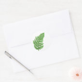 Elegante groene waterverf varens bos bladeren ronde sticker (Envelop)