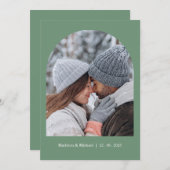 Elegante groene winter botanische krans bruiloft save the date (Voorkant / Achterkant)