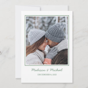 Elegante groene winter botanische krans bruiloft save the date