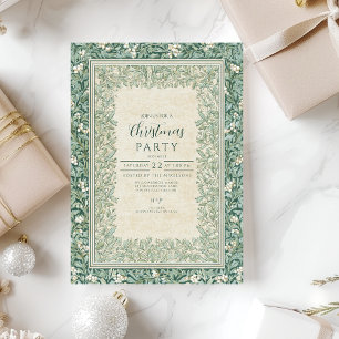 Elegante groene witte Holly Kerstmis Kaart