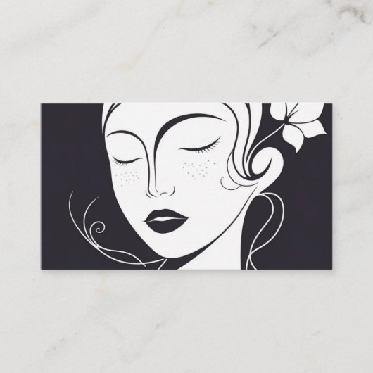 Elegante Groovy Floral Modern - trendy tweepersoon Visitekaartje (Voorkant)