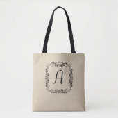 Elegante Grote Aangepaste Monogram Canvas Canvas t Draagtas (Voorkant)
