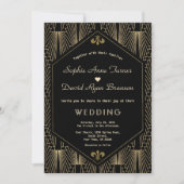 Elegante Grote Gatsby  Gold Art Deco bruiloft Kaart (Voorkant)