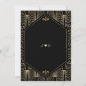 Elegante Grote Gatsby  Gold Art Deco bruiloft Kaart (Achterkant)