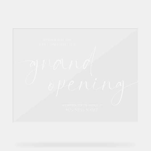 Elegante Grote Opening Transparant Welkom Acryl Bord (Voorkant)