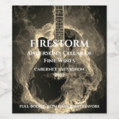 Elégante guitare de maquillage sur feu Étiquettes  (Étiquettes simples)