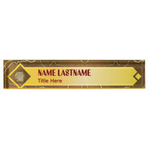 Elegante Guldenroede & Maroon aangepaste naam Naambordje