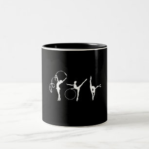 Elegante gymnastiek modern zwart en wit tweekleurige koffiemok