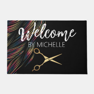 Elegante Haarstylist Salon Naam Doormat Deurmat