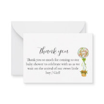 Elegante 'Hallo Baby' Baby Shower Bedankkaart