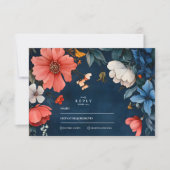 Elegante Halloween bruiloft RSVP Kaartje (Voorkant)