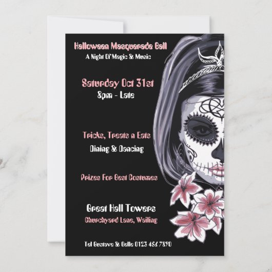 Elegante halloween cinco de mayo suiker schedel (Achterkant)