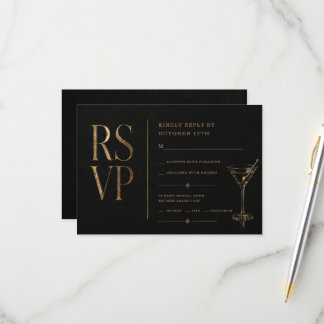 Elegante Halloween-cocktail RSVP-insteekkaart RSVP Kaartje