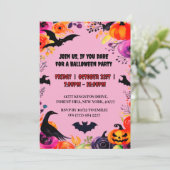 Elegante Halloween-feestuitnodiging Kaart (Staand voorkant)