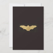 Elegante Halloween Gold Bat Black  Kaart (Achterkant)