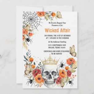 Elegante Halloween Invitation Kaart Schedel, kro