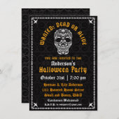 Elegante Halloween Skull uitnodiging (Voorkant / Achterkant)