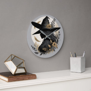 Elegante Halloween Witch 3 grote wandklok Grote Klok