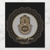 Elegante hamsa hand wijn etiket (Enkel label)