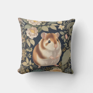 Elegante hamster William Morris Geïnspireerd Bloem Kussen