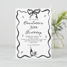 Elegante hand getekend 30ste verjaardag kaart