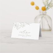 Elegante hand getrokken bloemensalie groene bruilo (Achterkant)