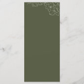 Elegante hand getrokken bloemensalie groene bruilo menu (Achterkant)