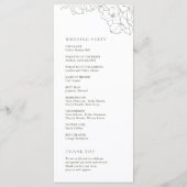 Elegante hand getrokken bloemensalie groene bruilo programma (Achterkant)