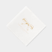 Elegante Hand Getrokken Coquette Boog Trouwgoud Folie Servetten (Rechts)