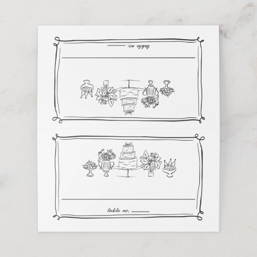 Elegante Hand Getrokken Doodles Scribbles Lijnen T (Buitenkant ongevouwen)