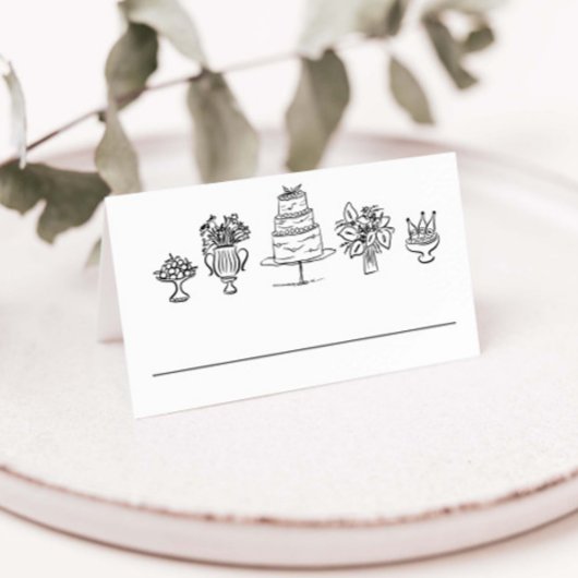 Elegante Hand getrokken Doodles Scribbles Trouwfee