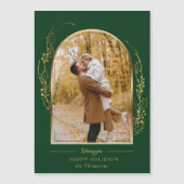 Elegante hand getrokken gouden Holly Arch foto (Voorkant)