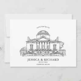 Elegante hand getrokken locatie Chateau illustrati Kaart