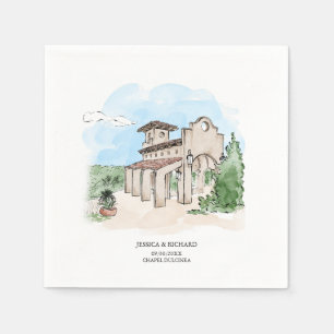 Elegante hand getrokken locatie Dank u Servet