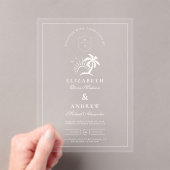 Elegante hand getrokken palmboom bruiloft acryl uitnodigingen (Insitu (Draagbaar))