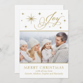 Elegante Hand Scripted Joy Christmas Kaart (Voorkant / Achterkant)