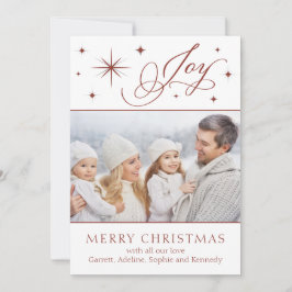 Elegante Hand Scripted Joy Christmas Kaart