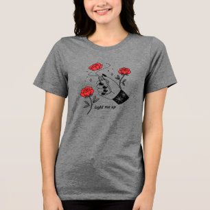 Elegante hand spuiten geur met Rozen Tri-Blend Shirt