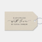 Elegante Handgemaakte met Liefde Script Persoonlij Cadeaulabel (Voorkant (Horizontaal))