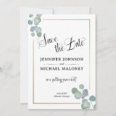 Elegante handgeschilderde eucalyptus Bewaar de dat Kaart (Voorkant)