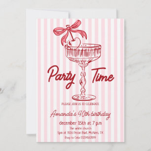 Elegante handgeschreven Cocktail Verjaardag Kaart