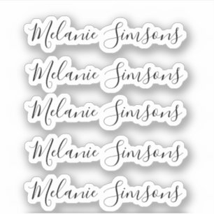 Elegante handgeschreven gepersonaliseerde aangepas sticker