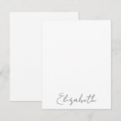 Elegante handgeschreven gepersonaliseerde scriptna notitiekaartje (Voorkant / Achterkant)