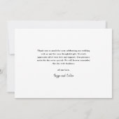 Elegante handgeschreven gouden script bruiloft fot bedankkaart (Achterkant)