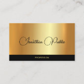 Elegante Handgeschreven Naam Zwart & Gouden Sjablo Visitekaartje (Voorkant)
