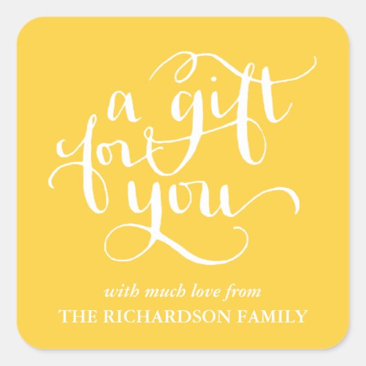 ELEGANTE HANDGESCHREVEN SCRIPT CADEAU LABEL STICKE (Voorkant)