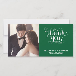 ELEGANTE HANDGESCHREVEN SCRIPT FOTO DANKKAART BEDANKKAART